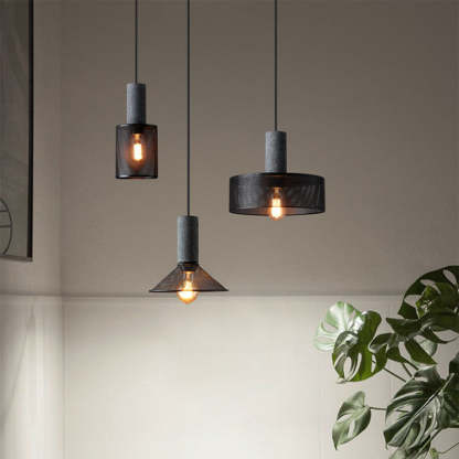 Industrial Cylinder Metal Cement Pendant Light