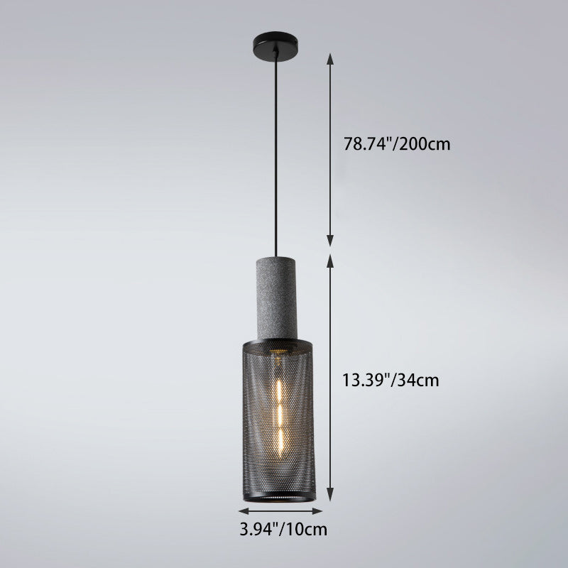 Industrial Cylinder Metal Cement Pendant Light
