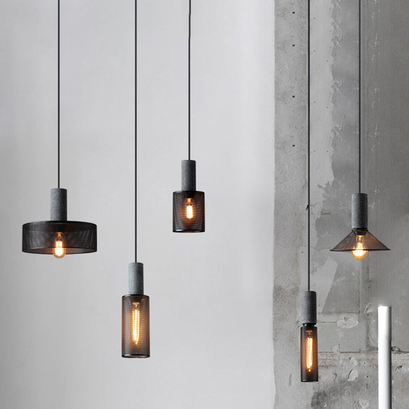 Industrial Cylinder Metal Cement Pendant Light