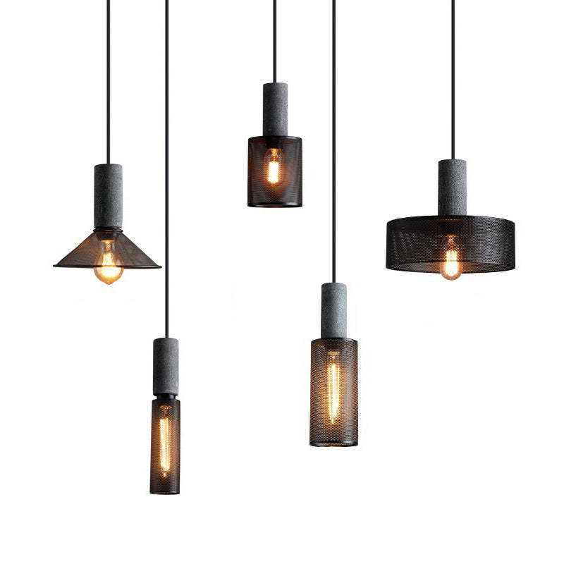 Industrial Cylinder Metal Cement Pendant Light