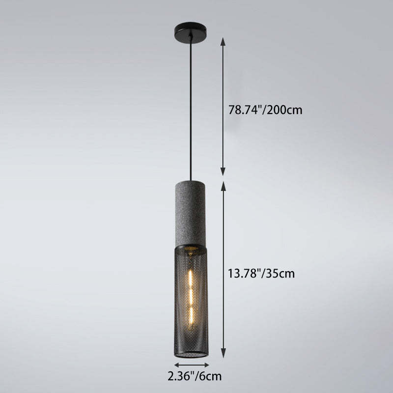 Industrial Cylinder Metal Cement Pendant Light
