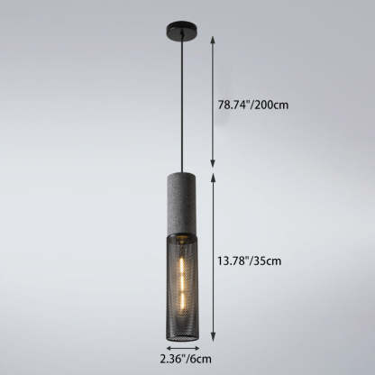 Industrial Cylinder Metal Cement Pendant Light