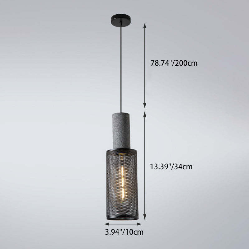 Industrial Cylinder Metal Cement Pendant Light