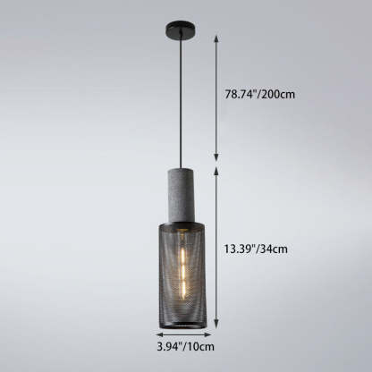 Industrial Cylinder Metal Cement Pendant Light