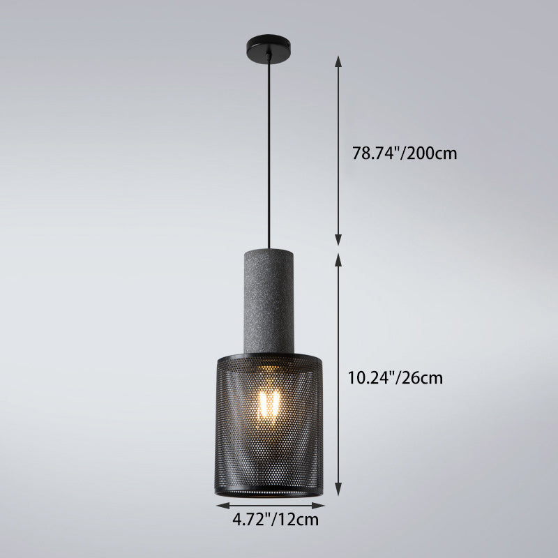 Industrial Cylinder Metal Cement Pendant Light