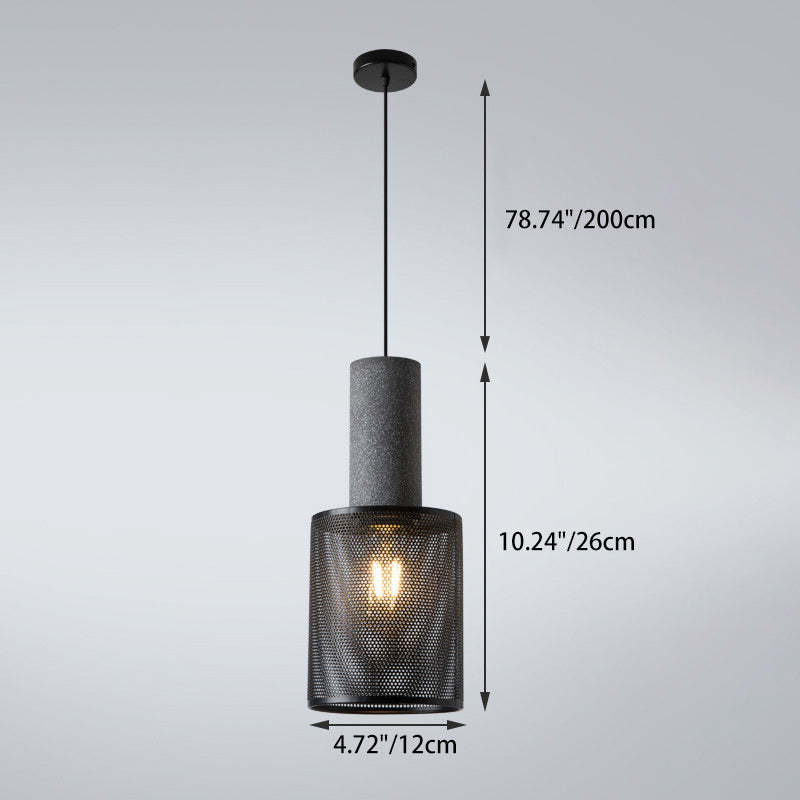 Industrial Cylinder Metal Cement Pendant Light