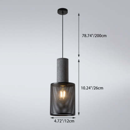 Industrial Cylinder Metal Cement Pendant Light