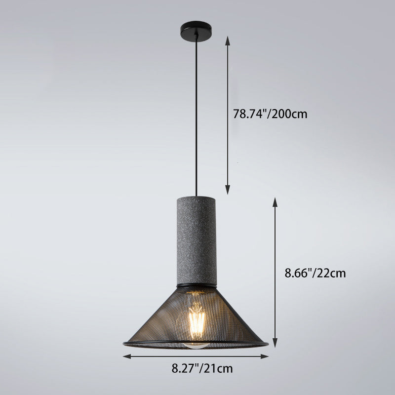 Industrial Cylinder Metal Cement Pendant Light