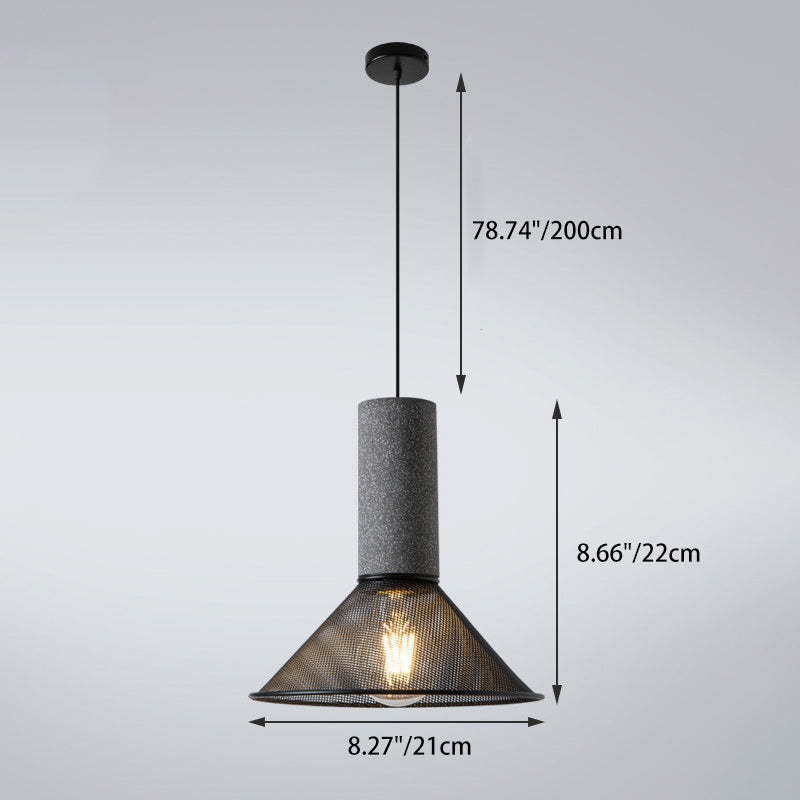 Industrial Cylinder Metal Cement Pendant Light