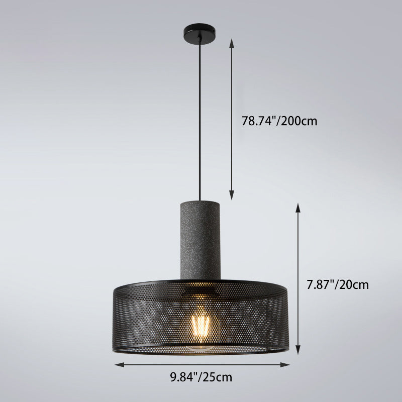 Industrial Cylinder Metal Cement Pendant Light