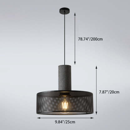 Industrial Cylinder Metal Cement Pendant Light
