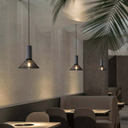 Industrial Cylinder Metal Cement Pendant Light