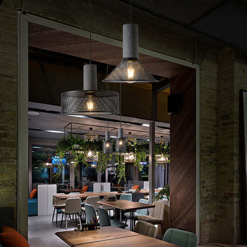Industrial Cylinder Metal Cement Pendant Light