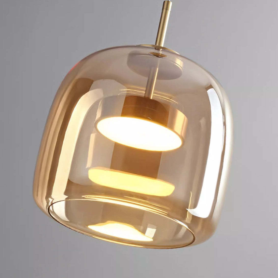 Scandinavian Cylinder Copper Glass LED Pendant Light