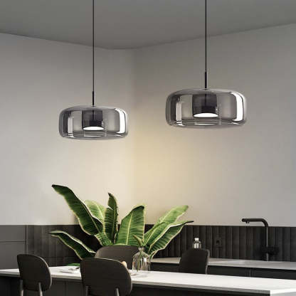 Scandinavian Cylinder Copper Glass LED Pendant Light