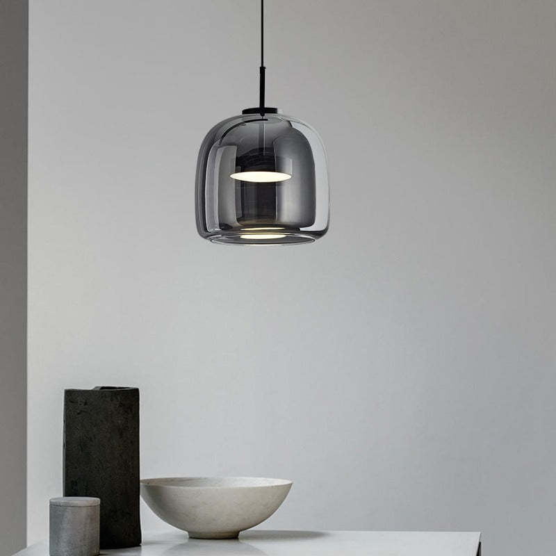 Scandinavian Cylinder Copper Glass LED Pendant Light