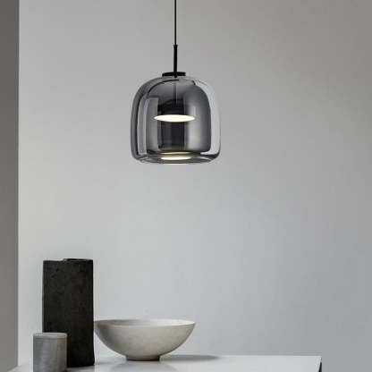 Scandinavian Cylinder Copper Glass LED Pendant Light