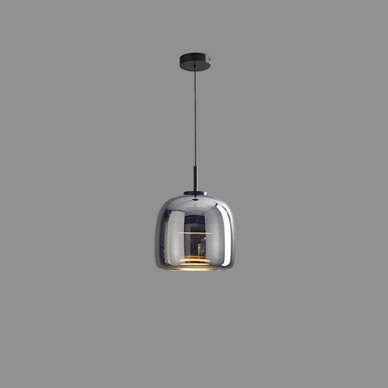 Scandinavian Cylinder Copper Glass LED Pendant Light
