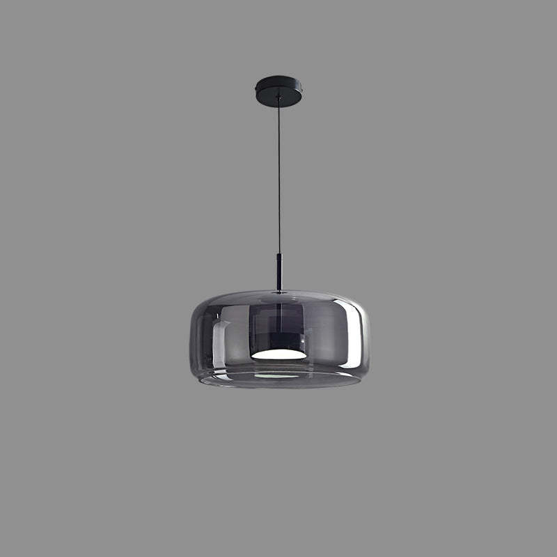 Scandinavian Cylinder Copper Glass LED Pendant Light
