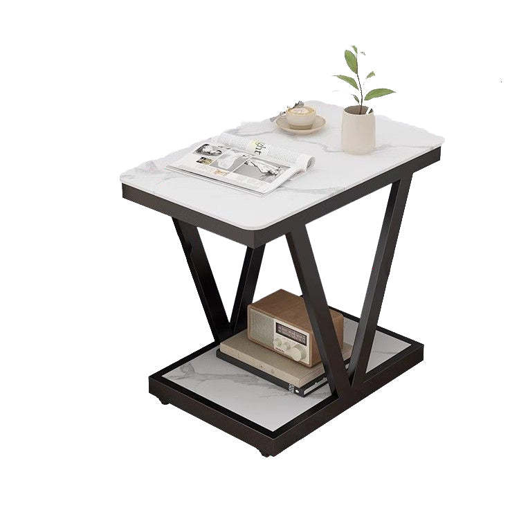 Nordic Marble Steel 2-Tier Coffee Table