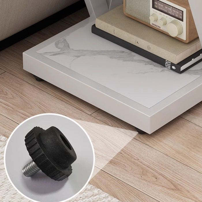 Nordic Marble Steel 2-Tier Coffee Table — D
