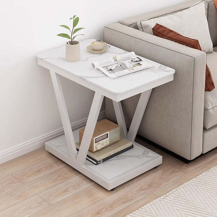 Nordic Marble Steel 2-Tier Coffee Table