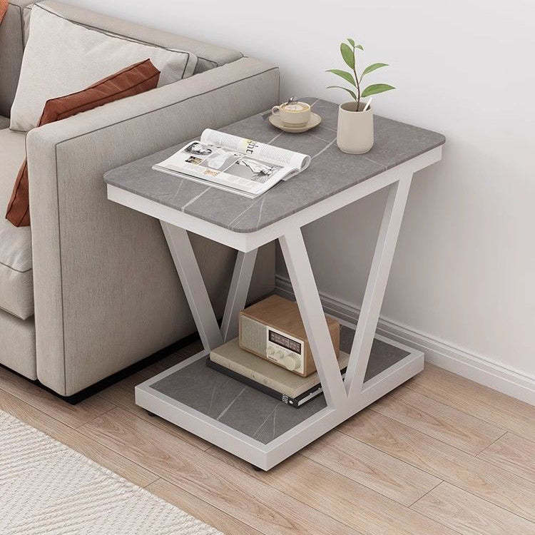Nordic Marble Steel 2-Tier Coffee Table