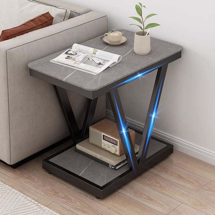 Nordic Marble Steel 2-Tier Coffee Table