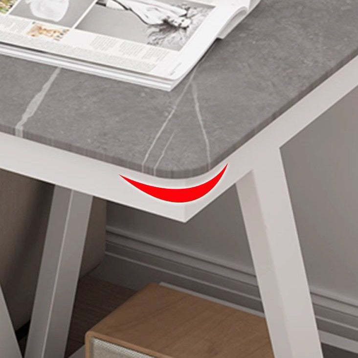 Nordic Marble Steel 2-Tier Coffee Table — B