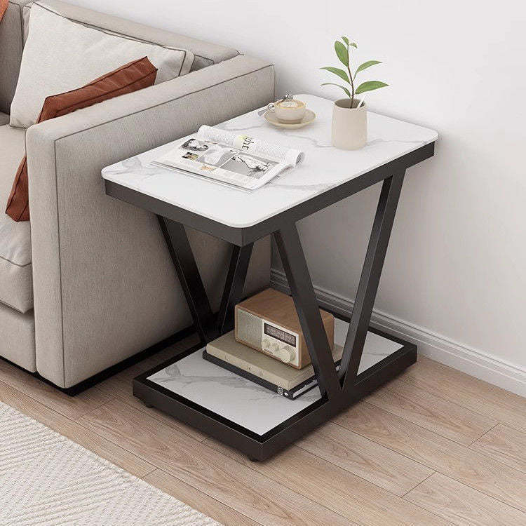 Nordic Marble Steel 2-Tier Coffee Table