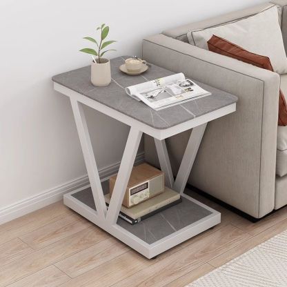 Nordic Marble Steel 2-Tier Coffee Table