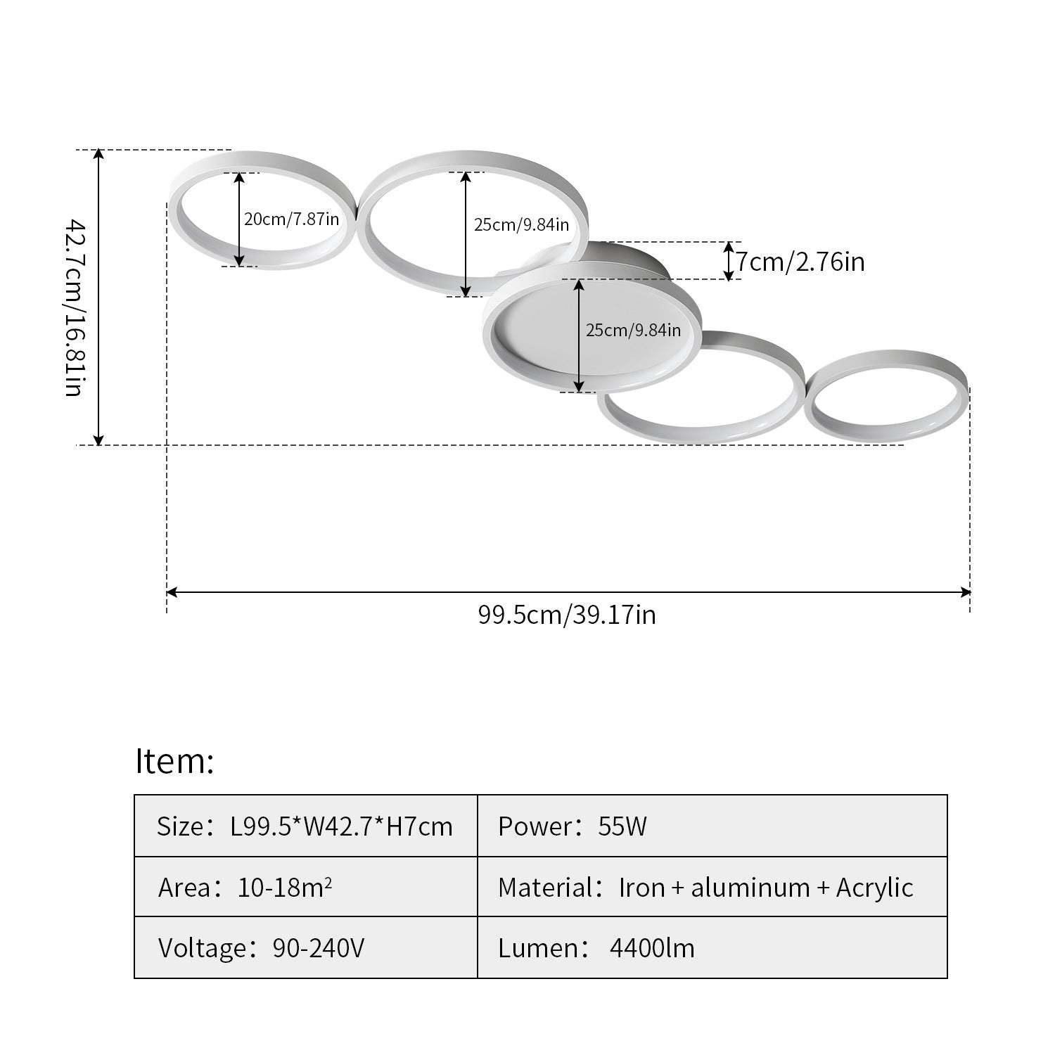 Minimalist Aluminum Multi-Circle Ceiling Light