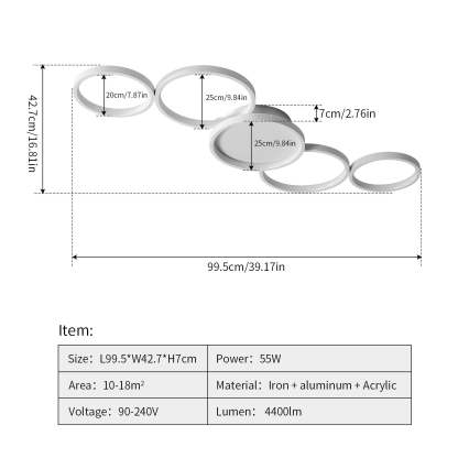 Minimalist Aluminum Multi-Circle Ceiling Light