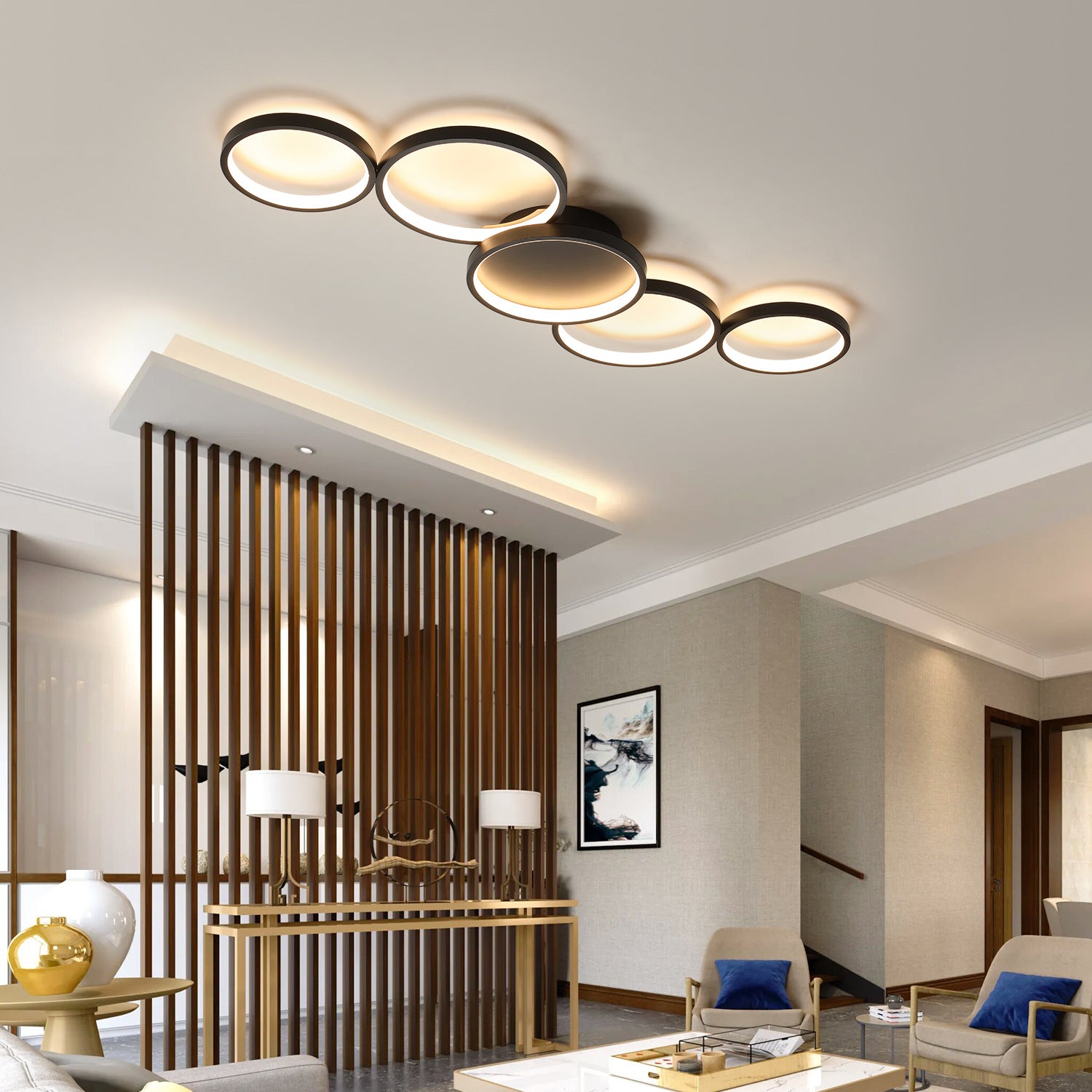 Minimalist Aluminum Multi-Circle Ceiling Light