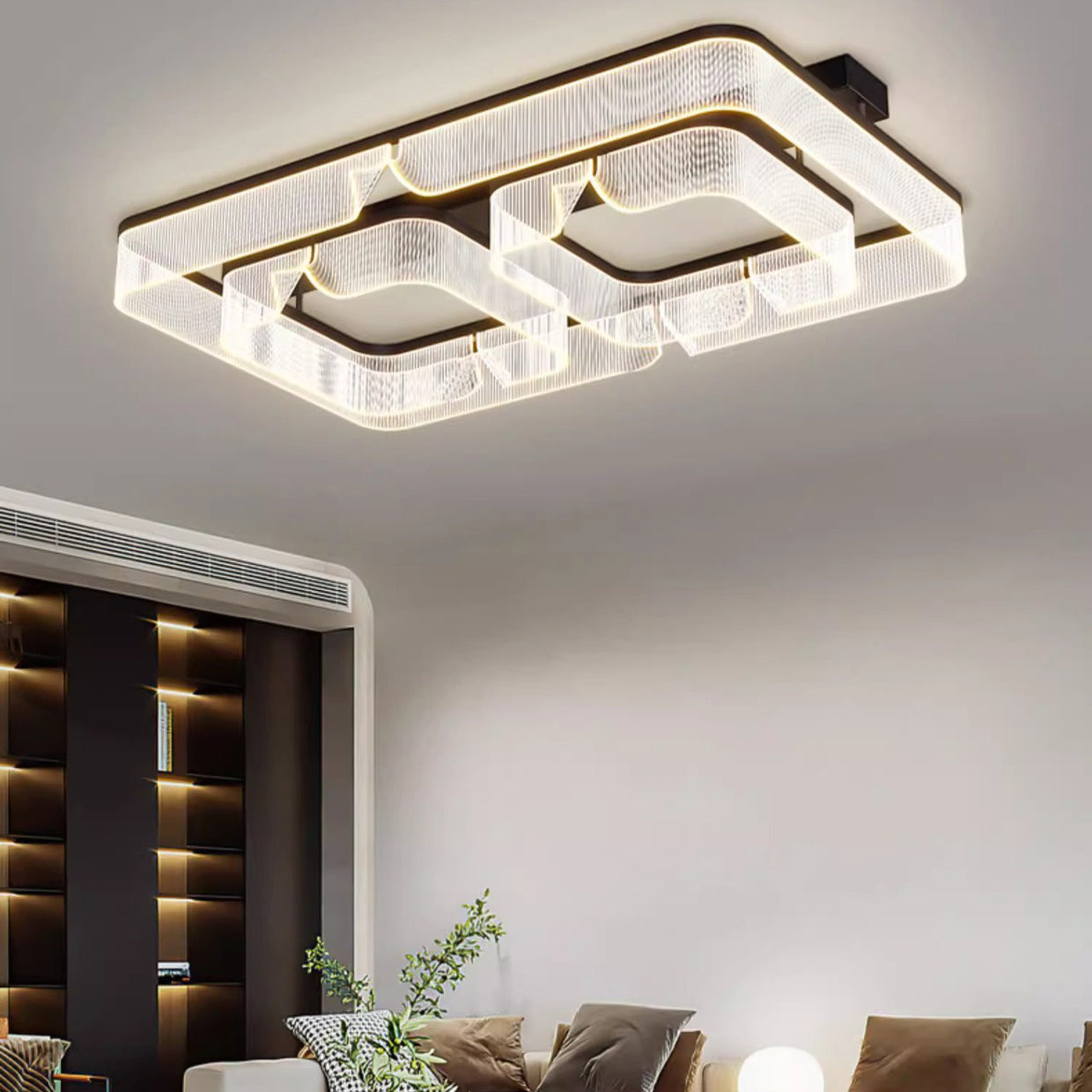 Modern Aluminum Iron Rectangular Ceiling Light