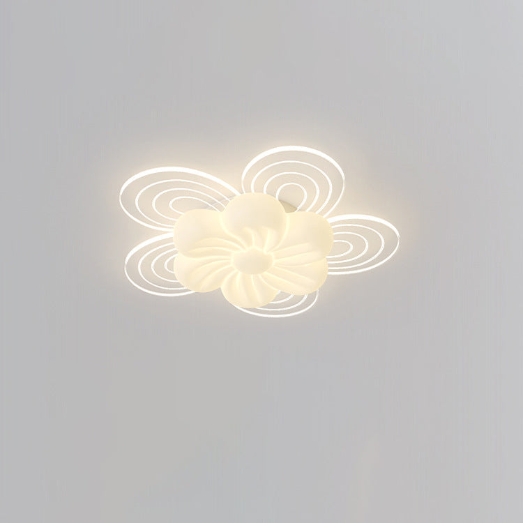 Modern Flower Metal Acrylic LED Semi-Flush Ceiling Light