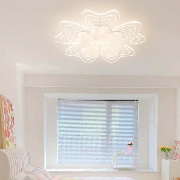 Modern Flower Metal Acrylic LED Semi-Flush Ceiling Light