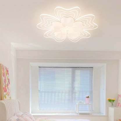 Modern Flower Metal Acrylic LED Semi-Flush Ceiling Light