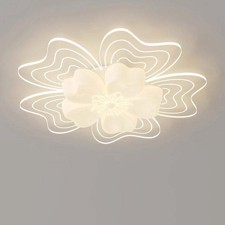 Modern Flower Metal Acrylic LED Semi-Flush Ceiling Light