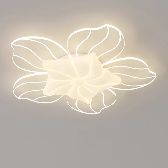 Modern Flower Metal Acrylic LED Semi-Flush Ceiling Light