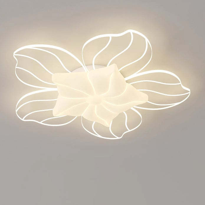 Modern Flower Metal Acrylic LED Semi-Flush Ceiling Light