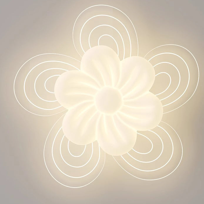 Modern Flower Metal Acrylic LED Semi-Flush Ceiling Light