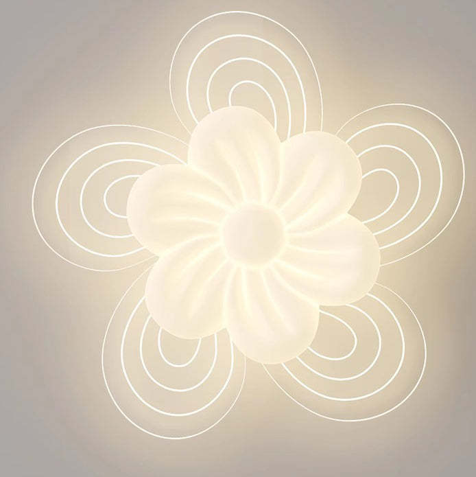 Modern Flower Metal Acrylic LED Semi-Flush Ceiling Light
