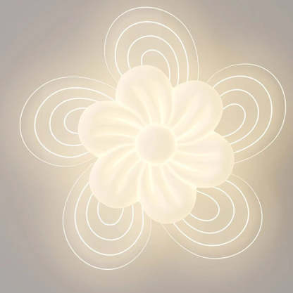 Modern Flower Metal Acrylic LED Semi-Flush Ceiling Light