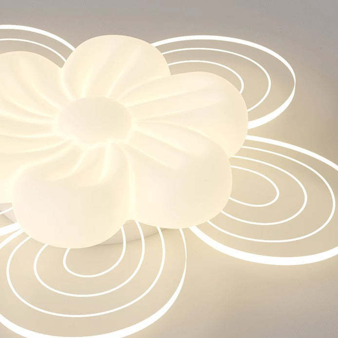 Modern Flower Metal Acrylic LED Semi-Flush Ceiling Light
