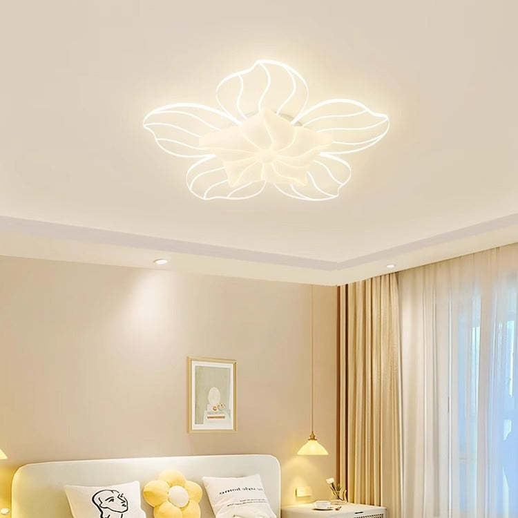 Modern Flower Metal Acrylic LED Semi-Flush Ceiling Light
