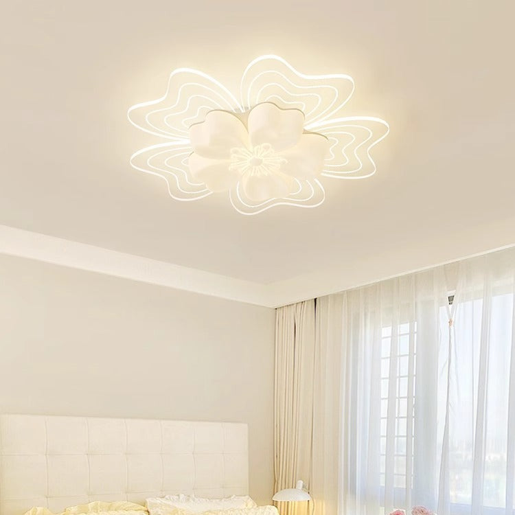 Modern Flower Metal Acrylic LED Semi-Flush Ceiling Light