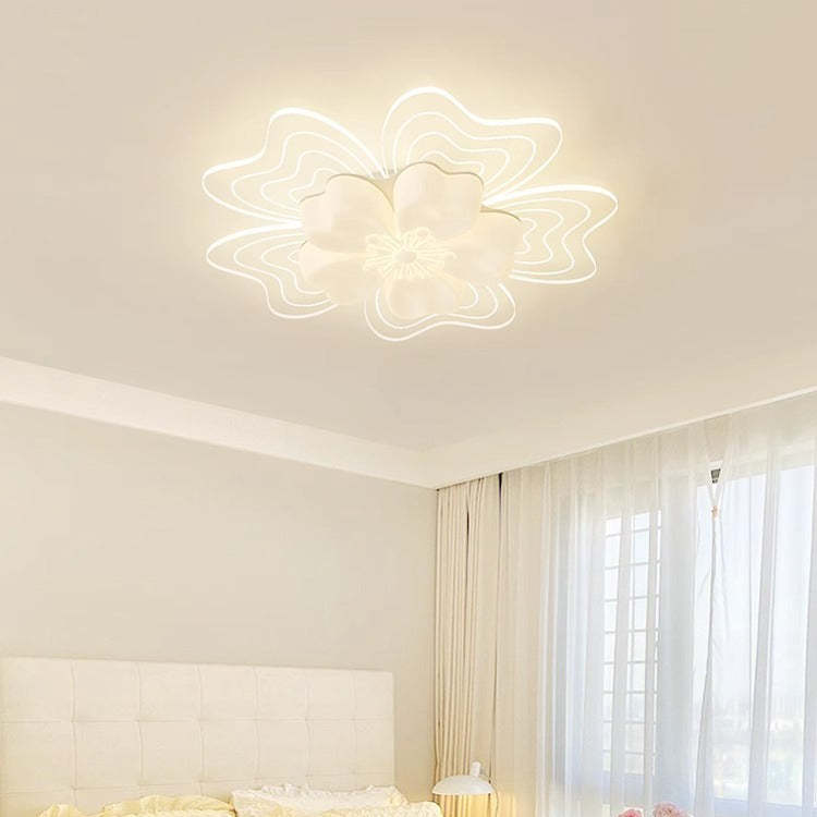 Modern Flower Metal Acrylic LED Semi-Flush Ceiling Light