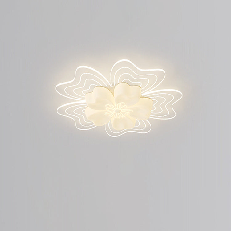 Modern Flower Metal Acrylic LED Semi-Flush Ceiling Light