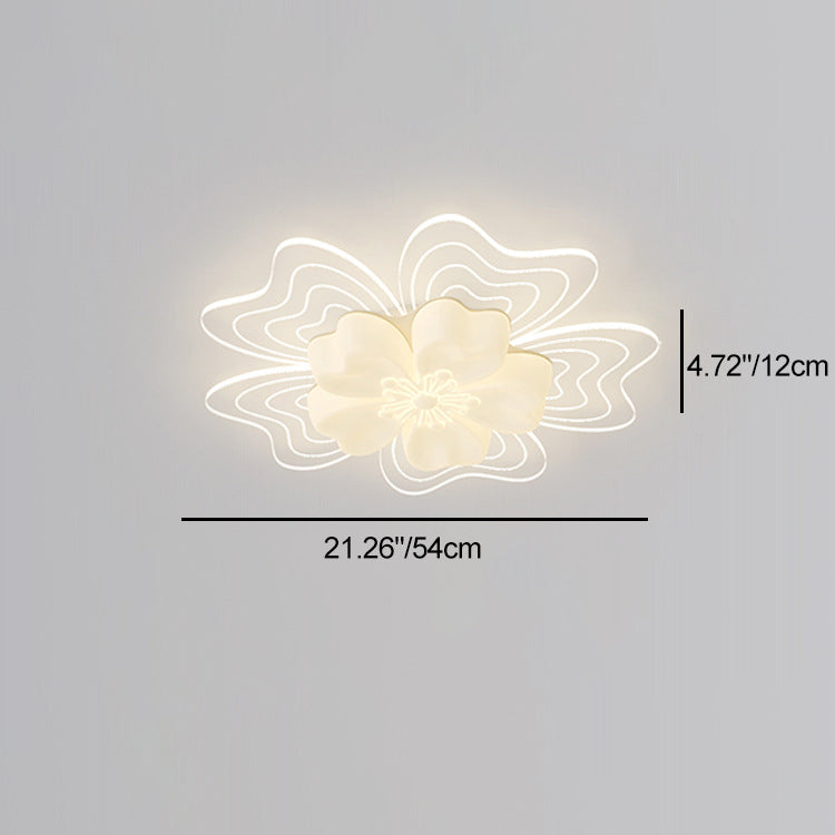 Modern Flower Metal Acrylic LED Semi-Flush Ceiling Light — C / Infinitely Dimmable / 110V-120V For US/CA